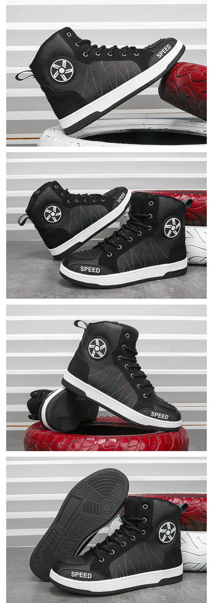 New Men's and Women's Four-Season Universal Safety Protection Motorcycle Riding Boots, Anti-Slip and Anti-Fall Motorcycle Shoes