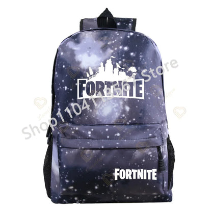 Mochila Yule Trooper F-Fortnited Battle Royale com carregamento USB, figuras anime e compartimento para material escolar para estudantes