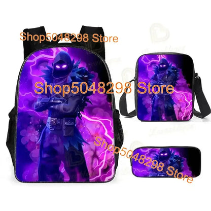 Estuche grande de lona kawaii para lápices, estuche para bolígrafos para niños y niñas, estampado Fortnite, material escolar, papelería para adolescentes, regalo de cumpleaños