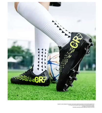 Low-Cut Football Cleats with Long TF Studs, Wear-Resistant and Flexible, Suitable for Outdoor Field Sports
