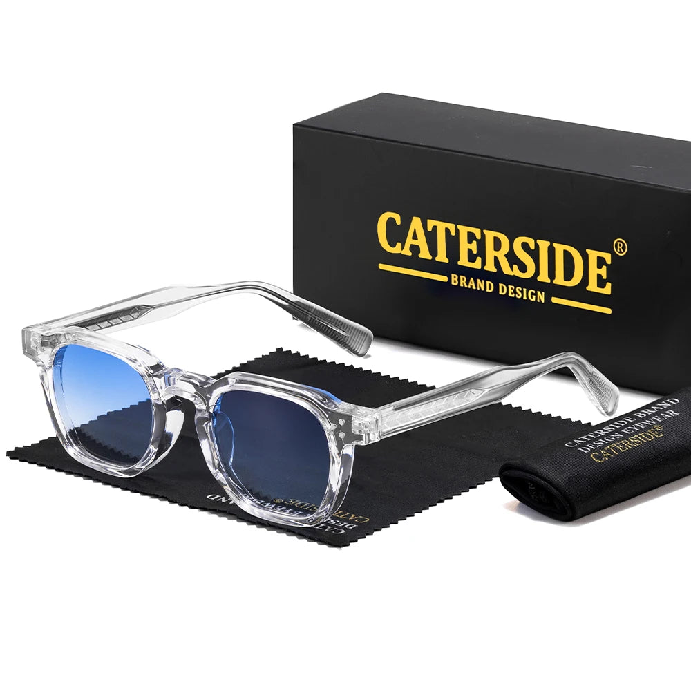 CATERSIDE Retro Punk Men Sunglasses Small Frame Square Personalized Design Sun Glasses Women Travel Party Business Festival Gift