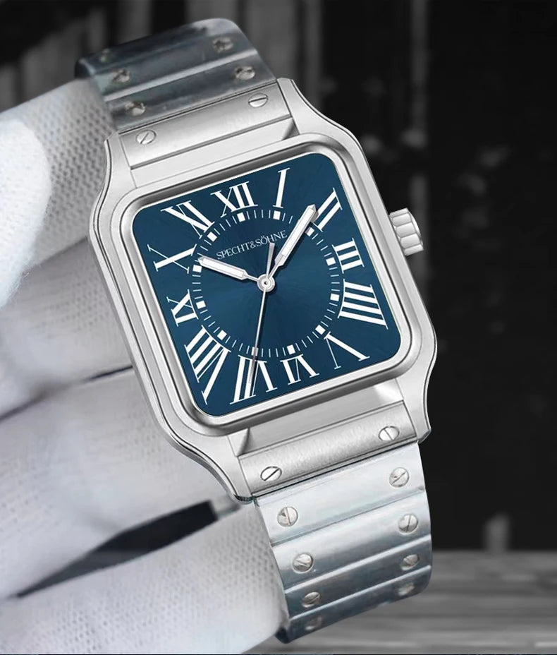 2025 New 34MM Specht & Söhne Quartz Watch Japan VH31 Movement Sapphire Blue Color Ultrathin Stainless Steel Men's Watch