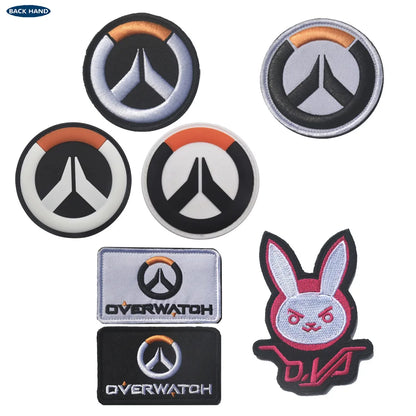 Patch mágico bordado Overwatch D.Va para braço, cosplay, mochila e roupa — decalque decorativo, merchandising para fãs e presente