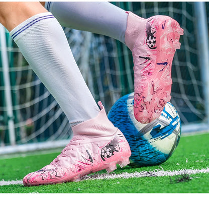 Chuteiras de Futebol de Cano Alto para Homem, para Relva Sintética, Respirantes e Antiderrapantes, Ténis de Treino e Jogo para Desporto ao Ar Livre, Chuteiras de Futebol FG