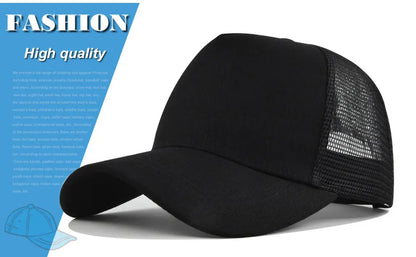 Customized Logo Hard Top 5 Panels Mesh Baseball Cap For Men Women Advertising Cap Breathable Sun Hat Solid Color Visor Gorra
