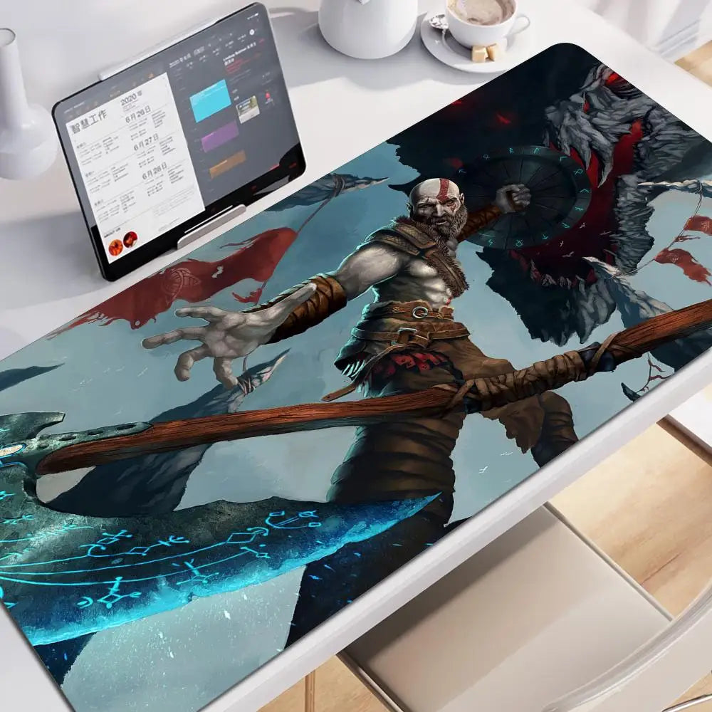 Xxl Mouse Pad God of War Gaming Accessories Keyboard Computer Carpet Game Desk Mat 90x40cm Large Pc Gamer Cabinet Table Mousepad