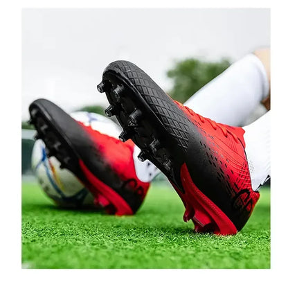 Low-Cut Football Cleats with Long TF Studs, Wear-Resistant and Flexible, Suitable for Outdoor Field Sports