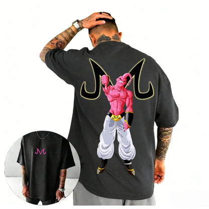 2026 Summer Dragon Ball  Oversized T-shirt High Quality 100_ Cotton Majin Buu & Majin Mark Print Unisex Retro  for Adults Kids