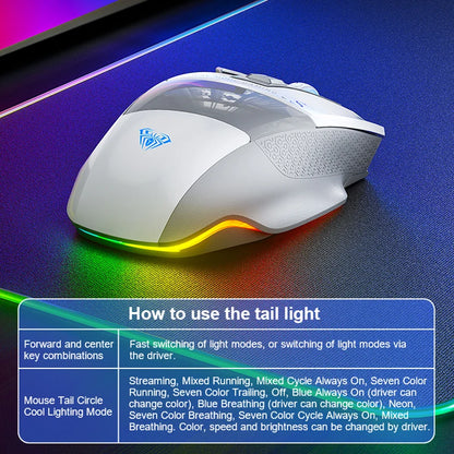 Ratón gaming AULA SC550 2.4G inalámbrico con macro, retroiluminación RGB, diseño ergonómico, ratón e-sports, accesorios para PC