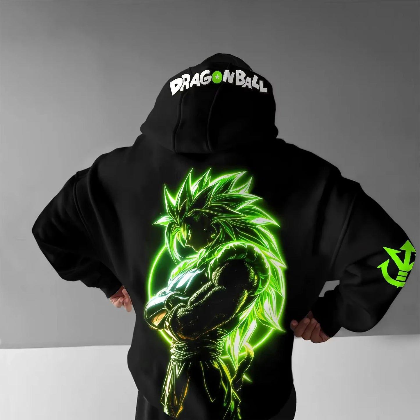 Sweat à capuche de ginásio retro Dragon Ball outono/inverno 2026 100% algodão com estampado Broly, oversized, streetwear fitness para homens, mulheres, adultos e crianças