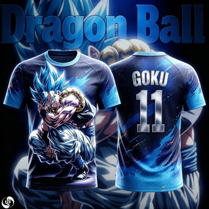 2026 Summer Dragon Ball Gogeta Blue 3D Print Jersey Men Breathable Outdoor Sports Anime Unisex Streetwear Causal Short Sleeve