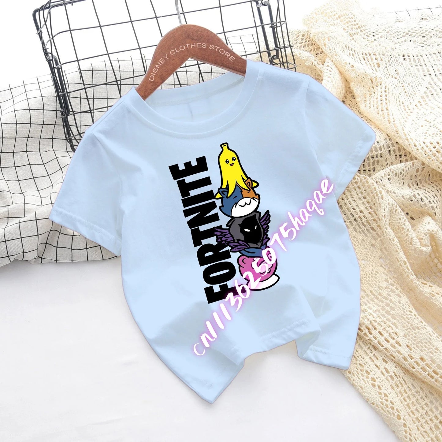 Fortnite-Kinder-T-Shirts mit Cartoon-Spiel-Figuren-Print, Fortress-Night-Tees, kurzärmelige Sommer-Tops für Jungen und Mädchen