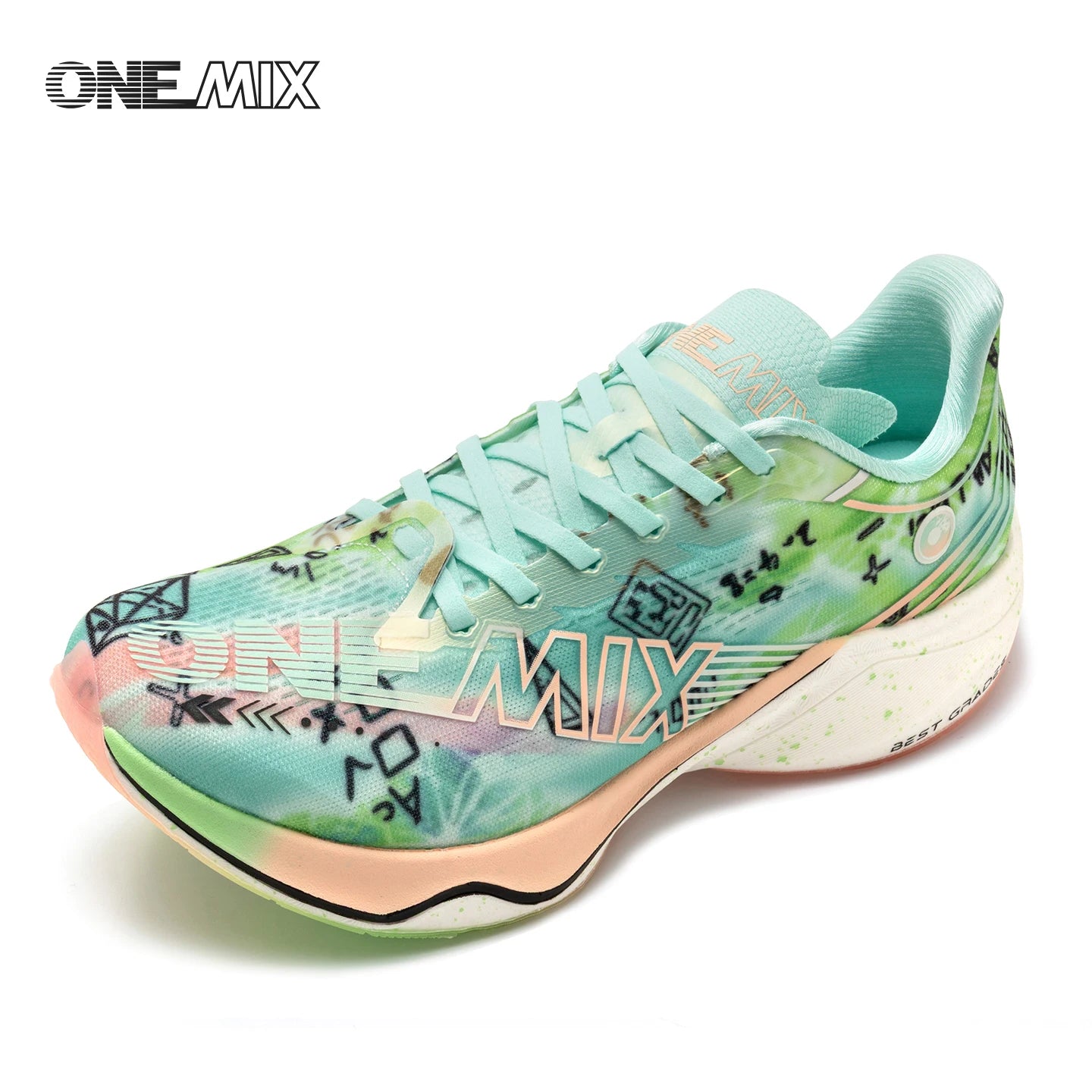 ONEMIX Sapatilhas de Corrida de Maratona em Nylon Carbon Board, Alívio de Impacto, Suporte Estável Profissional, Ressalto Ultraligeiro
