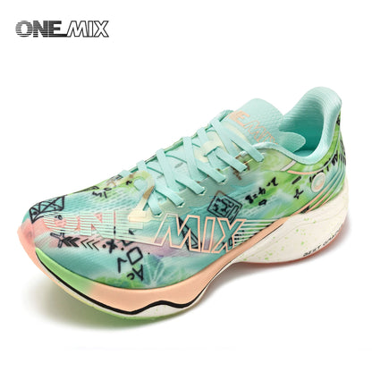 ONEMIX Sapatilhas de Corrida de Maratona em Nylon Carbon Board, Alívio de Impacto, Suporte Estável Profissional, Ressalto Ultraligeiro