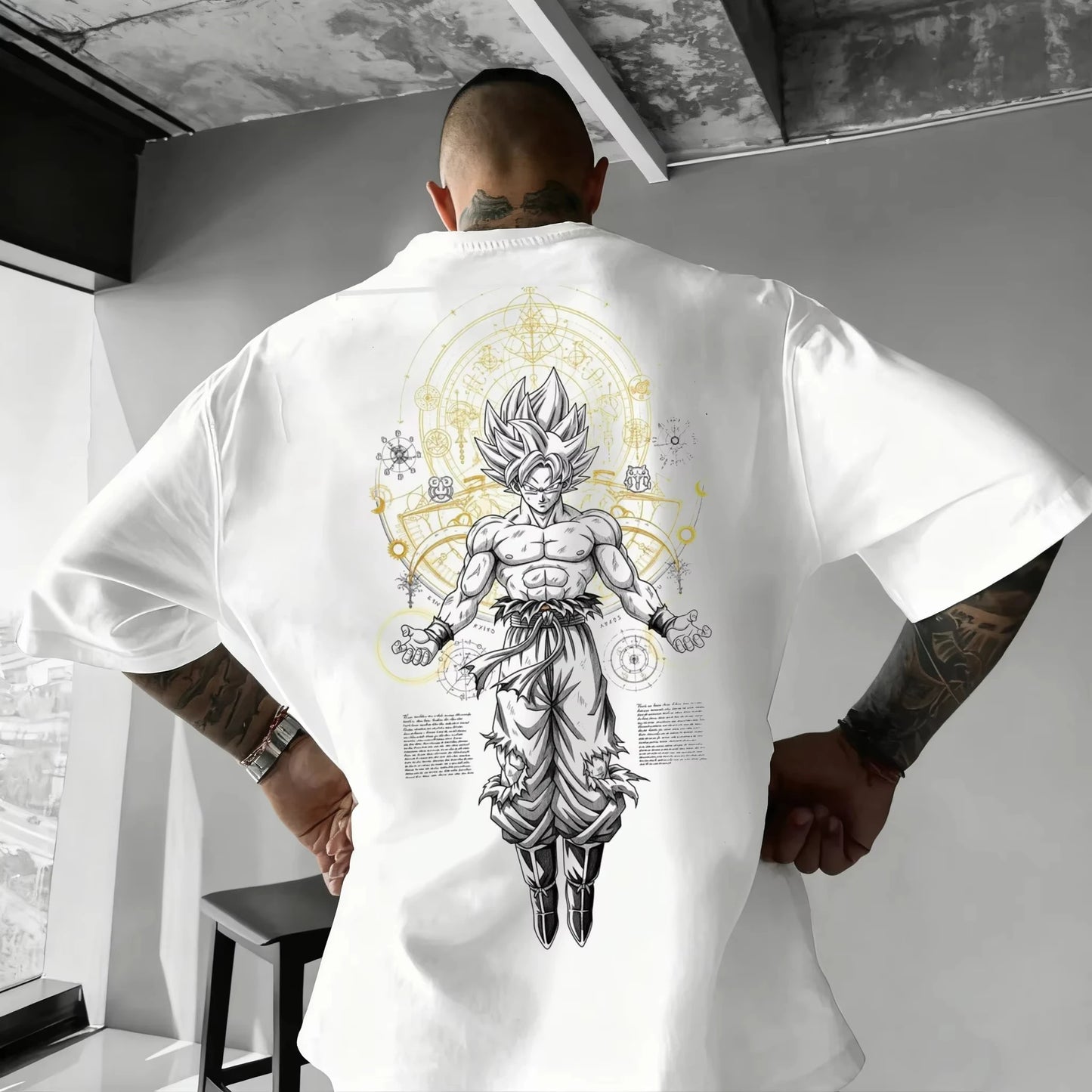 T-shirt oversize Dragon Ball Estate 2026 con cavo di alimentazione, Piccolo Goku, stampa artistica, casual neutro Y2K