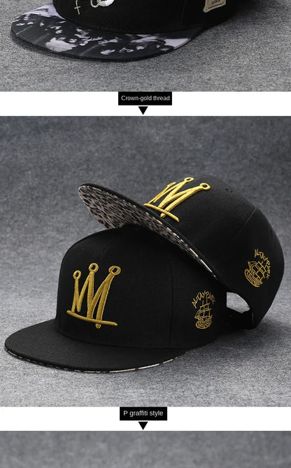 Herren-Baseballkappe mit Buchstabenstickerei, „Tide“, universell kombinierbar, flache Krempe; Damen-Sommer-Hip-Hop-Kappe, Outdoor-Sonnenkappe, verstellbare Schirmkappe