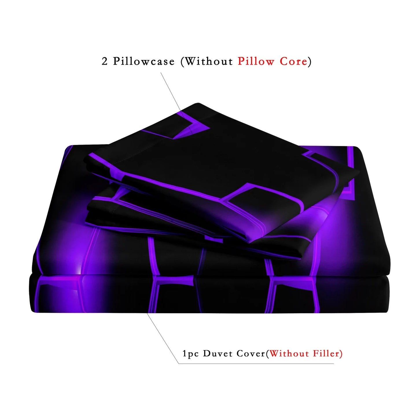 Conjunto de Capa de Edredão 3D Geométrica com Padrão Hexagonal em Favo de Mel, 3 Peças, Roupa de Cama em Poliéster Colorido com Impressão Digital e Fecho de Correr