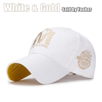 M letter Wolf Totem Embroidery Cotton Adjustable Baseball Cap Sun Hat Trucker Caps Dad Hats