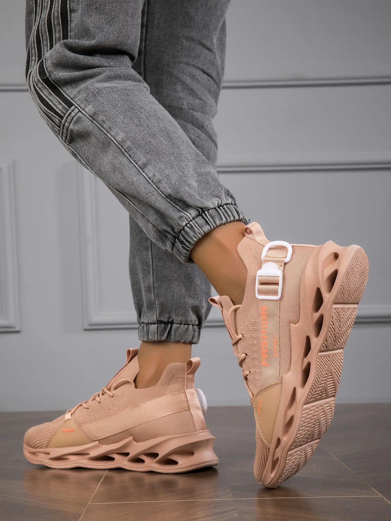 Zapatillas deportivas casual moradas de moda en oferta para mujer y hombre, calzado running con suela tipo blade, talla grande 48, ligeras y transpirables, zapatillas deportivas de malla para hombre