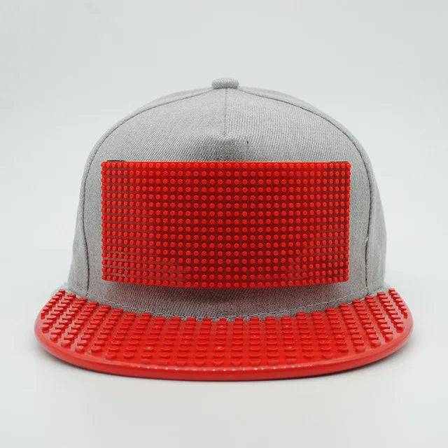 Cartoon Patchwork Baseball Caps DIY Blocks Snapback Hats Hip Hop Hat for Men Women Detachable Pixels Dad Hats Cap Kids Adults