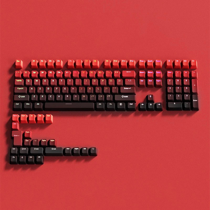 RGB-Gamer-Tastenkappen mit Farbverlauf-Hintergrundbeleuchtung für mechanische Tastaturen mit MX-Switches, OEM-Profil, PBT-Keycaps, Weiß/Blau, ISO-Layout, DIY-Tastenkappen