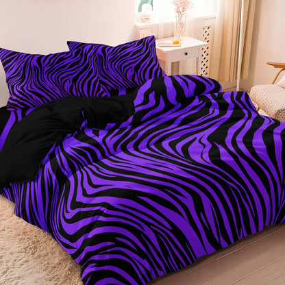 3pcs Bedding Set Rose Red Zebra Print Leopard Print Digital Print Duvet Cover Set,,Digital Print,Using A Family Hotel Dormitor