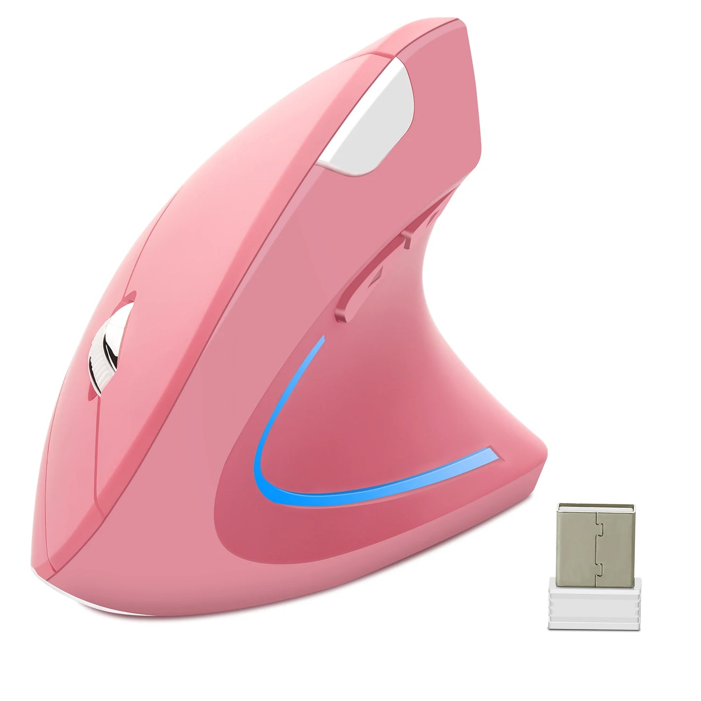 Nuovo mouse verticale wireless 2.4GHz con DPI regolabile, ottico ed ergonomico per il polso, con retroilluminazione gaming, per laptop, tablet, Mac e iPad