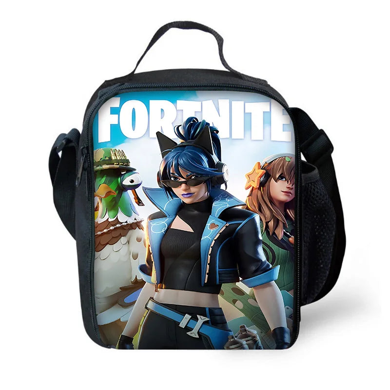 Classic Game Fortnite Child Insulated Large Capacity Bag for Boys and Girls Student Outdoor Picnic Reusable Thermal Cooler Lunch Box