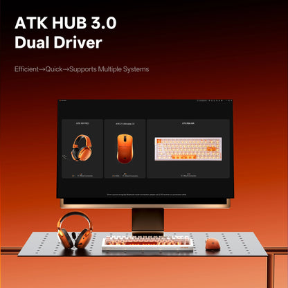 Mouse wireless ATK Blazing Sky Z1 V2 Ultimate PAW3950 Ultra Dual 8K da gaming, ergonomico, sviluppato internamente, per mani medio-grandi