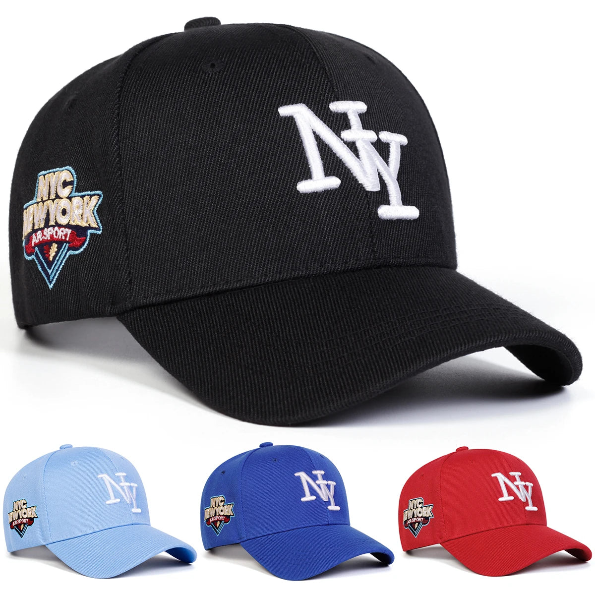 Unisex NY Letter Embroidery Baseball Caps Spring Autumn Outdoor Adjustable Casual Hats Sunscreen Hat Sports Cap