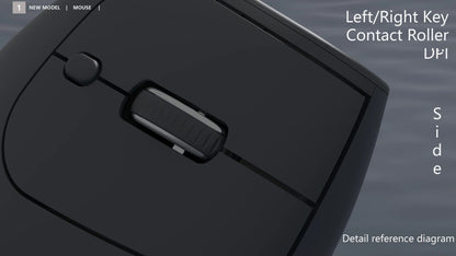 Mouse ergonomico wireless 2.4GHz BT RGB dual mode per laptop, desktop e ufficio, mouse verticale gaming wireless silenzioso