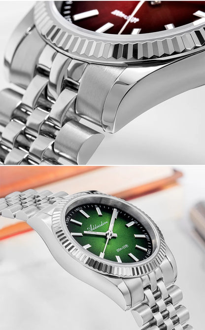 ADDIESDIVE Neue Herrenuhr AD2073, Saphirglas, 36mm, VH31 Sunburst Quarzuhr, 10Bar wasserdichte Taucheruhr, leuchtende Armbanduhr