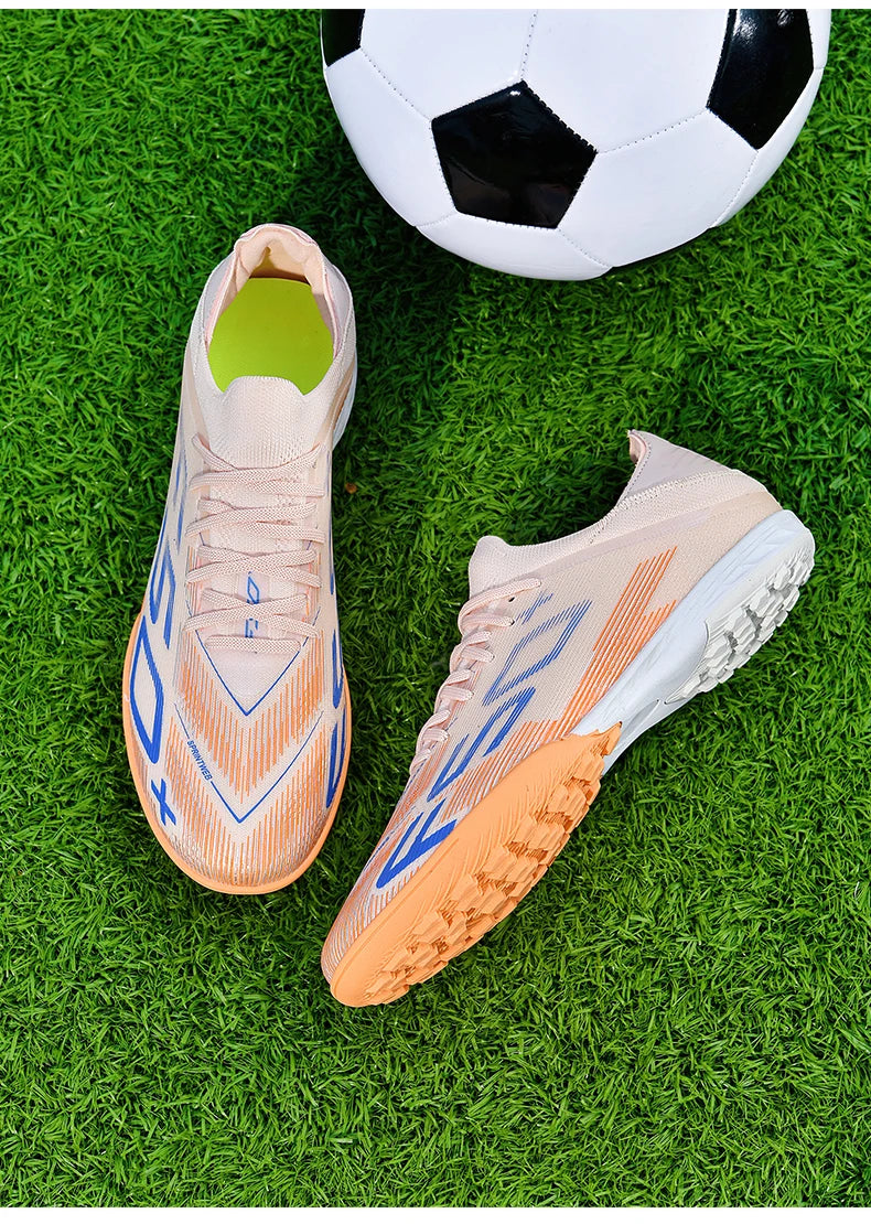 Nuove scarpe da calcio da uomo di alta qualità, tacchetti, scarpe da football, sneakers bestseller indoor per futsal, antiscivolo, da partita su erba, alte, outdoor