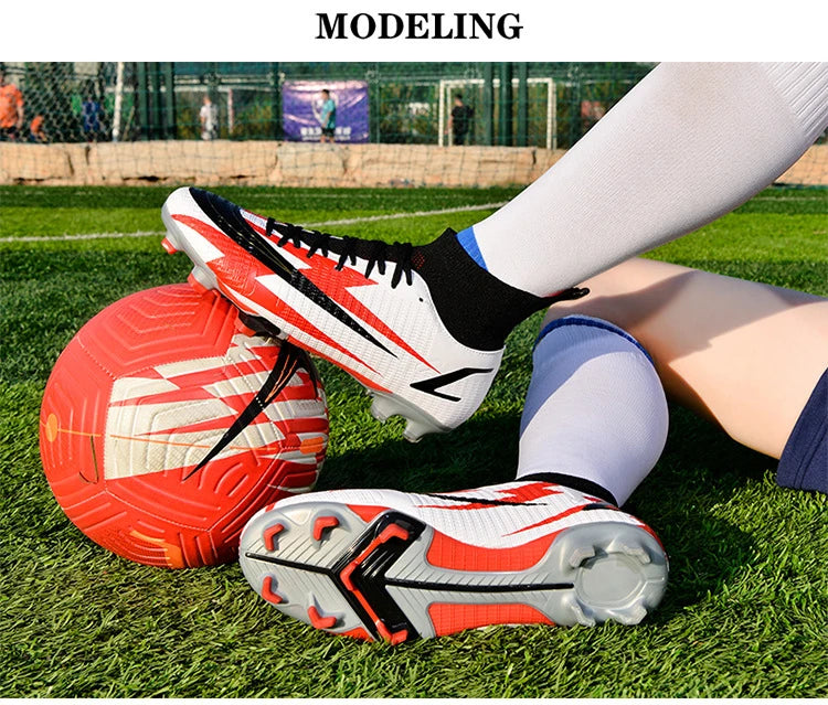 2025 New Long Nail Large Size Football Shoes Teenager Ankle Anti-slip Training Latest Sneakers FG/TF Soccer Shoes