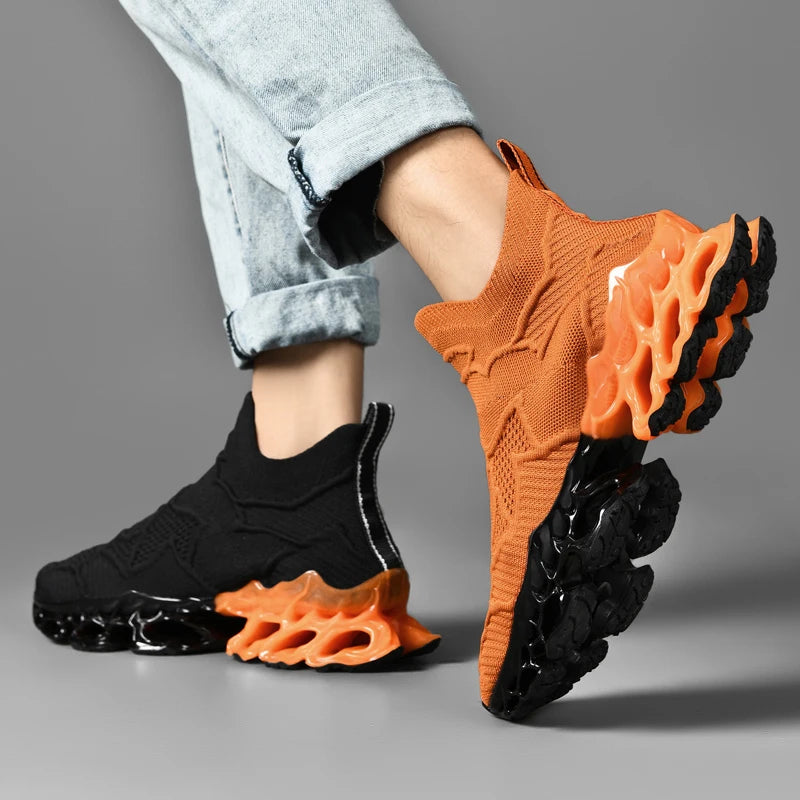 chaussure homme Baskets blanches de luxe pour hommes, chaussures de course décontractées, mocassins à la mode