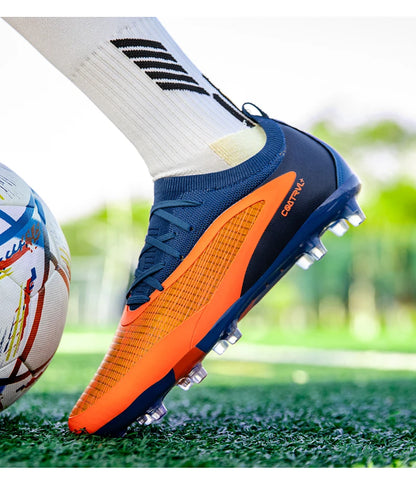 Chuteiras de futebol novas para homem, com pitons para exterior, respiráveis, adulto, antiderrapantes, calçado de futebol desportivo, pitons longos, treino, rapaz, jogo, confortáveis