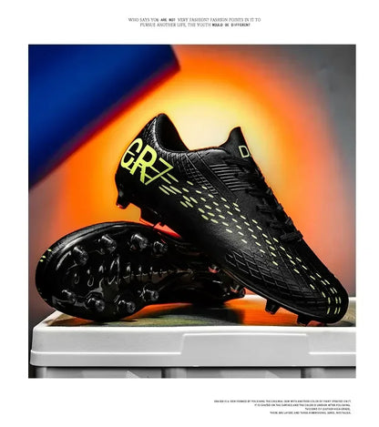 Low-Cut Football Cleats with Long TF Studs, Wear-Resistant and Flexible, Suitable for Outdoor Field Sports