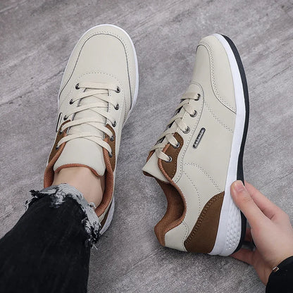 YRZL Scarpe da uomo primavera autunno impermeabili da passeggio, sneakers casual in pelle da uomo, scarpe sportive antiscivolo, calzature da tennis per uomo
