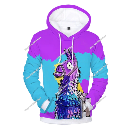 Sweatshirt com Capuz Infantil 3D 2025, Nova Série Anime Fortnite Estampada, Pullover de Marca Trendy, Presente