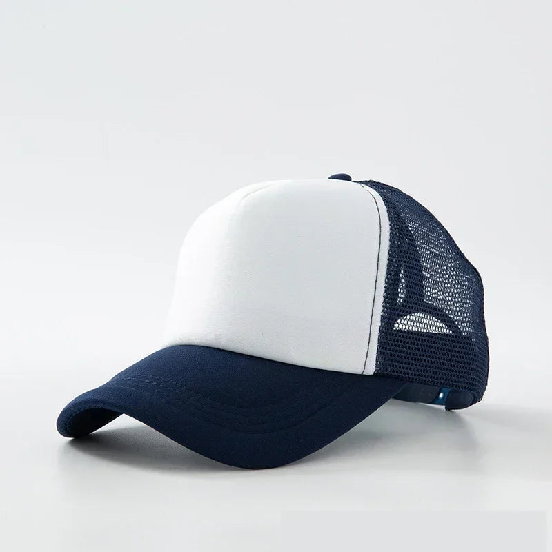 Custom Hat with Logo Printing Polyester Mesh Trucker Hat Adjustable Dad DIY Logo Baseball Cap for Men Women