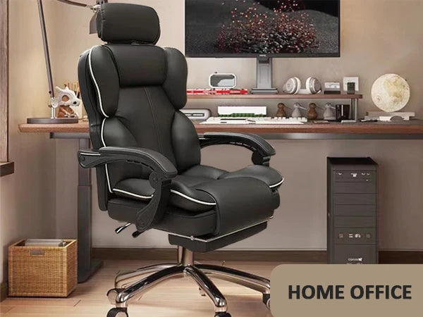 Ergonomic Office Chair High Back with Adjustable Lumbar Support Retractable Footrest Reclining Desk Chair for Home or Office Use