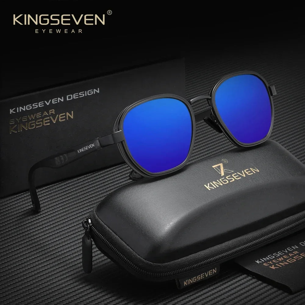 KINGSEVEN  Small Round Sunglasses Men Polarized Women Eyewear Retro Style Luxury Travel Glasses Shades UV400