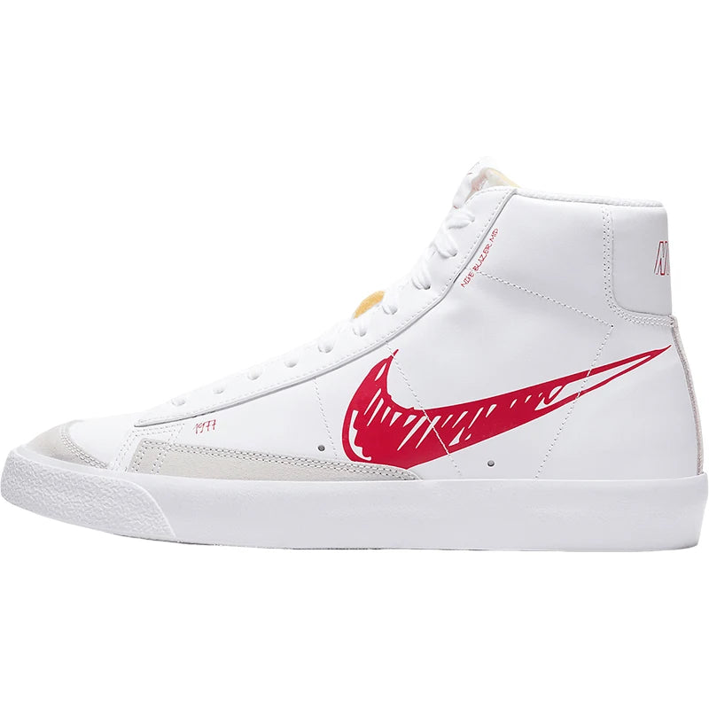 Nike autênticos BLAZER MID VNTG 77 SL Trail Blazer manuscript ténis de skate para homem CW7580-100