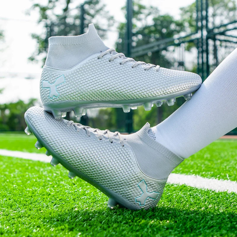 New Unisex Long Spike Football Boots Men Broken Nail Soccer Shoes AG/TF Training Soccer Cleats Sneakers Non-Slip Ankle Zapatos