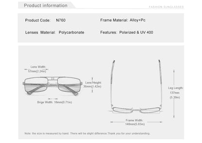 KINGSEVEN Brand Rectangle Frame Sunglasses For Men Polarized Design Glasses Fashion High Quality Driving Eyewear UV400