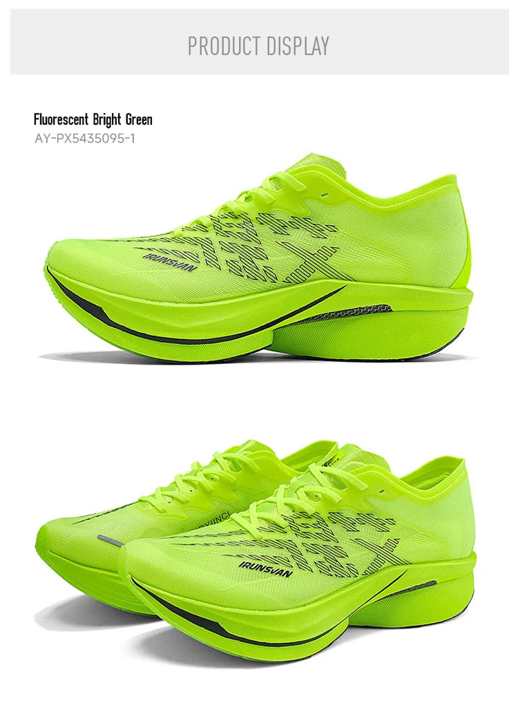 IRUNSVAN Carbon Plate Sports Shoes, Marathon Professional Running Shoes, Shock Absorbent Breathable Jogging Shoes, Unisex Model 095