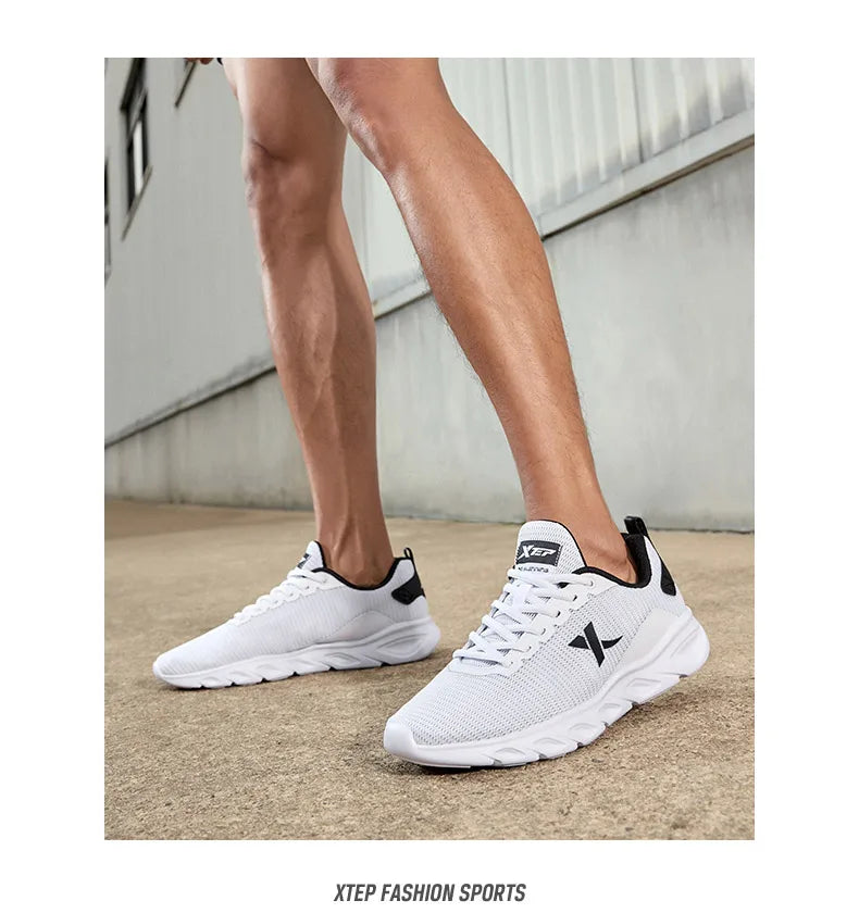 Zapatillas de running Xtep para hombre 2025 primavera, zapatillas deportivas absorbentes del sudor, resistentes al desgaste y estables, sneakers deportivos 880119115131