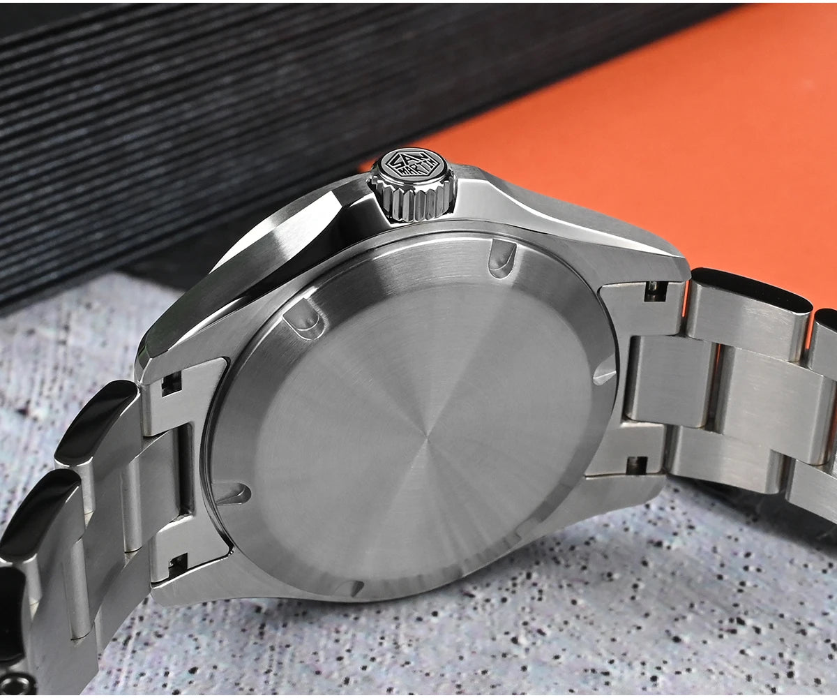Relógio de Luxo para Homem San Martin 39mm com Mostrador em Pedra Aventurina, NH34 GMT Automático Mecânico, Safira, Impermeável e Luminescente SN0129