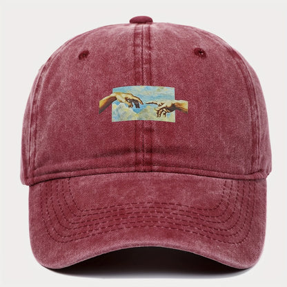 Vintage printed baseball cap, vintage and versatile for both men and women, daily casual and fashionable curved brim hat