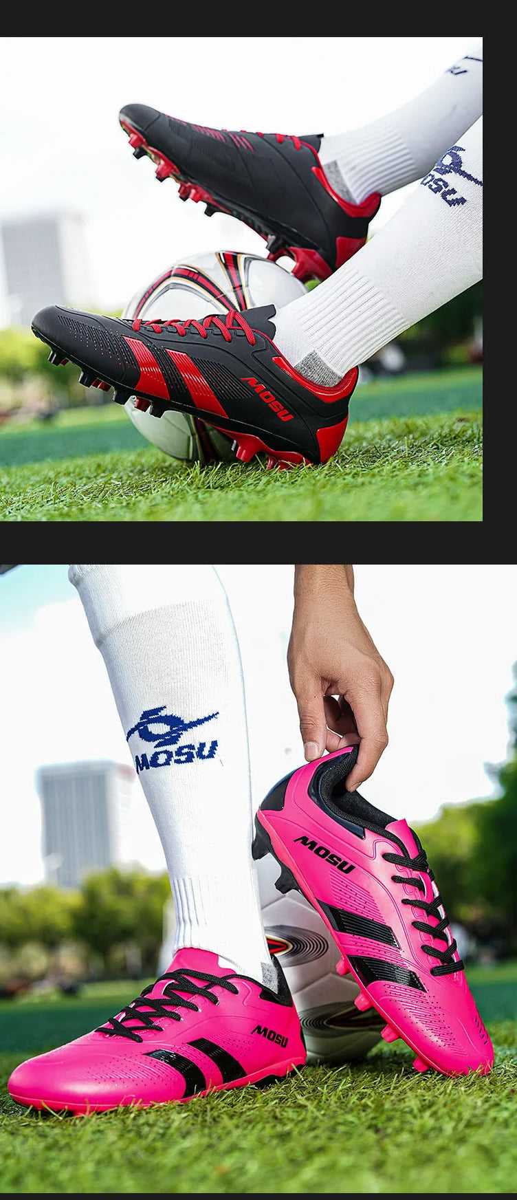 Neue Fußballschuhe für Herren und Damen, Hallen- und Outdoor-Sportschuhe mit langen Stollen und Multinocken für das Fußballtraining auf Matten